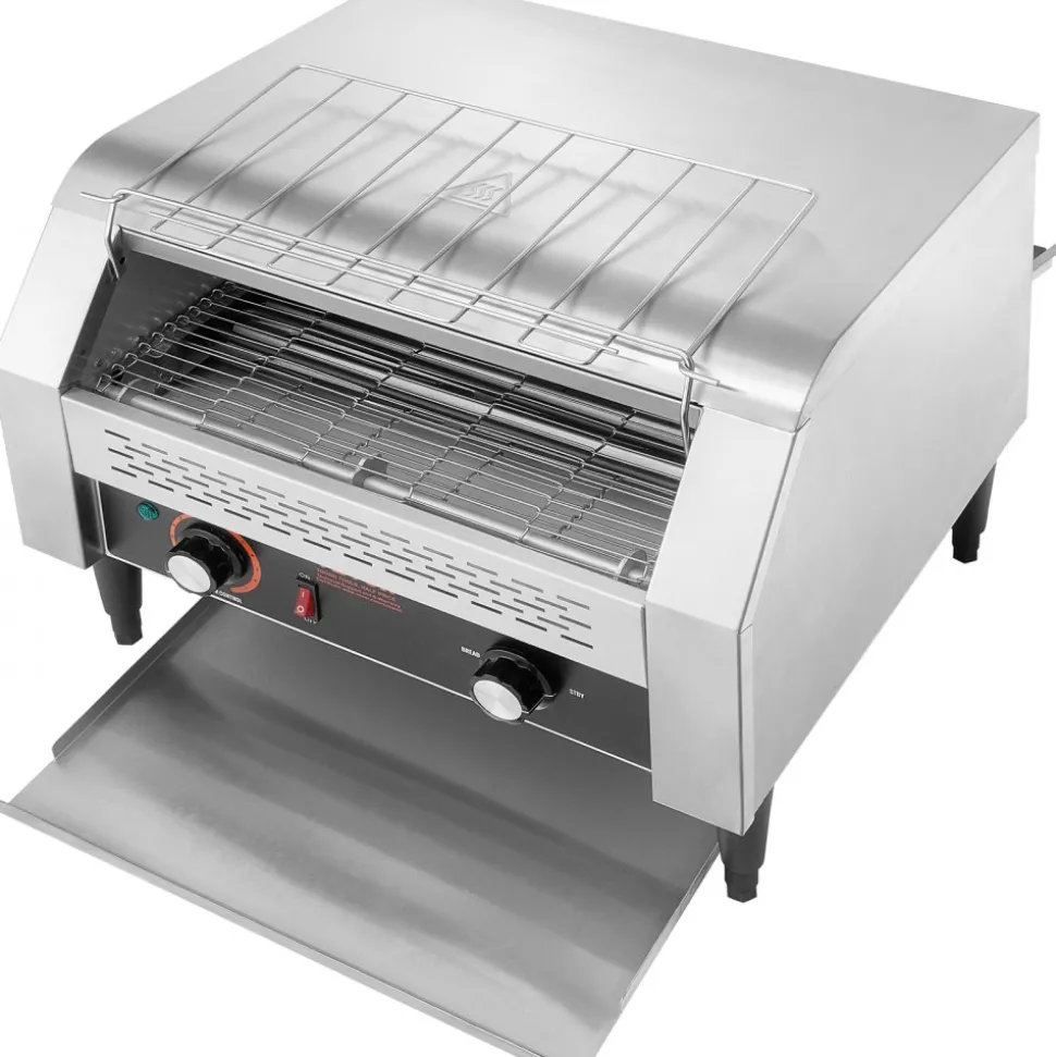 VEVOR Commercial Conveyor Toaster, 450 Slices/Hour Conveyor Belt Toaster, Heavy Duty Stainless Steel Commercial Toaster Oven, Electric Restaurant Commercial Toaster for Toast Bun, Bagel, Bread