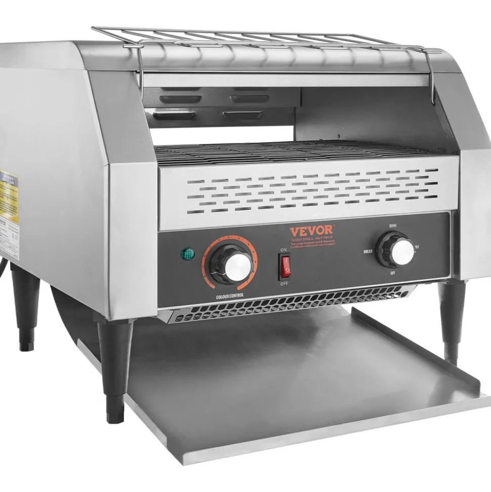 VEVOR Commercial Conveyor Toaster, 450 Slices/Hour Conveyor Belt Toaster, Heavy Duty Stainless Steel Commercial Toaster Oven, Electric Restaurant Commercial Toaster for Toast Bun, Bagel, Bread