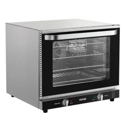 VEVOR Commercial Countertop Oven, 66L 4-Tier Toaster Ovens with Tempered Glass Door, Wire Racks & Tray, 2800W Stainless Steel Baking Ovens for Restaurant Bakery (AC208~240V,60Hz, 6-20P Plug & Output)