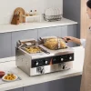 VEVOR Commercial Deep Fryer, Dual Tank 3500W Electric Countertop Fryer, 2 x 9Qt / 8.5L Double Oil Fryer with 2 Baskets, 1mm Thickened Stainless Steel, Time & Temp Control, for Kitchen Restaurant Use