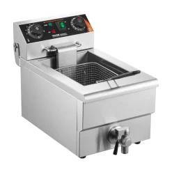 VEVOR Commercial Deep Fryer, 1500W Electric Countertop Fryer with Basket, 11.6Qt / 11L Stainless Steel Single Oil Fryer with Time & Temp Control, Overheat Protection, for Kitchen Restaurant Use