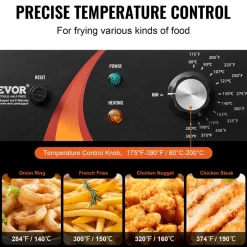 VEVOR Commercial Deep Fryer, 1750W Electric Countertop Fryer with Basket & Height-Adjustable Feet, 12Qt / 11.5L Stainless Steel Single Oil Fryer, Temp Control, Overheat Protection, for Restaurant Use