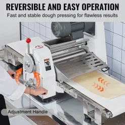 VEVOR Commercial Dough Sheeter Machine, 15.7-Inch Reversible Puff Pastry Sheeter and Fondant Roller, Electric Dough Roller 0-1.4" Adjustable Thickness, Folding Dough Sheeter for Bakeries, Pastries