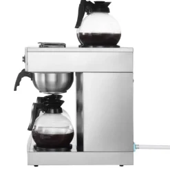 VEVOR Commercial Drip Coffee Maker, 24 Cups Coffee-Maker Machine with 4 Glass Carafes and 4 Decanter Warmer Plates, Stainless Steel Dual-Head Coffee Brewer, for Restaurant, Office, Coffee Shop & Home