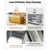 VEVOR Commercial Electric Deep Fryer, Upgrade Dual Tank 19 Qt, 3500W Stainless Steel Countertop Fryer with Baskets & Lids, Temp Control, Timer, Overheat Protection, for Commercial Restaurant, Silver