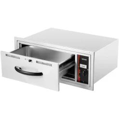 VEVOR Commercial Electric Drawer Warmer, Single-Drawer Stainless Steel Food Warmer, Built-in Installation Warming Drawer Cabinet, 85°F–185°F Wide Temperature Range, for Restaurant, Hotel & Bakery