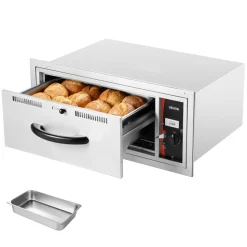 VEVOR Commercial Electric Drawer Warmer, Three-Drawer Stainless Steel Food Warmer, Freestanding Compact Warming Drawer Cabinet, 85°F–185°F Wide Temperature Range, for Restaurant, Hotel Buffet & Bakery
