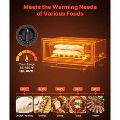 VEVOR Commercial Electric Drawer Warmer, Three-Drawer Stainless Steel Food Warmer, Freestanding Compact Warming Drawer Cabinet, 85°F–185°F Wide Temperature Range, for Restaurant, Hotel Buffet & Bakery