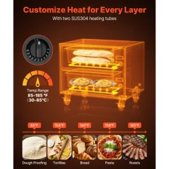 VEVOR Commercial Electric Drawer Warmer, Single-Drawer Stainless Steel Food Warmer, Freestanding Standard Warming Drawer Cabinet, 85°F–185°F Wide Temperature Range, for Restaurant, Hotel & Bakery