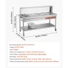 VEVOR Commercial Electric Food Warmer, 7 Pans + 2 Pots Steam Table, 1800W Professional Buffet Catering Food Warmer with Shield Undershelf Wheels, Stainless Steel Server for Party Restaurant