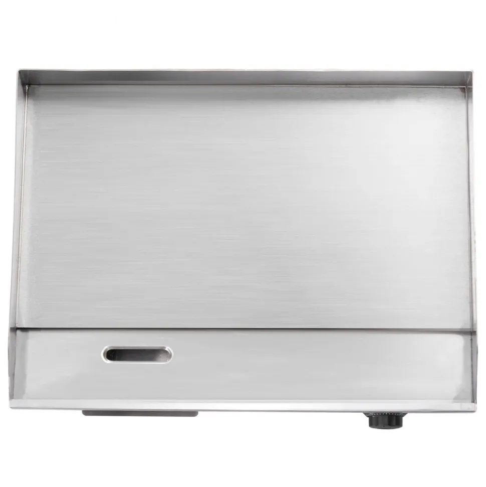 VEVOR Commercial Electric Griddle, 1750W, 122-570°F Adjustable Temp Control, Stainless Steel Countertop Flat Top Grill with 2 Spatulas, 2 Brushes and 4 Foot Pads, for Steak, Pancake