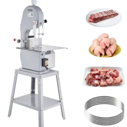 VEVOR Commercial Electric Meat Bandsaw, 1500W Stainless Steel Vertical Bone Sawing Machine, Workbeach 19.3