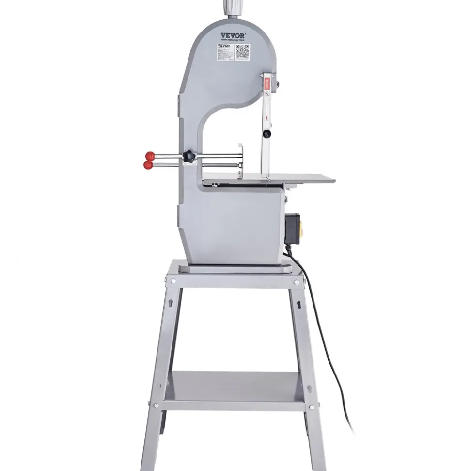 VEVOR Commercial Electric Meat Bandsaw, 1500W Stainless Steel Vertical Bone Sawing Machine, Workbeach 19.3" x 15", 0.16-7.9 Inch Cutting Thickness, Frozen Meat Cutter with 6 Blades for Rib Pork Beef