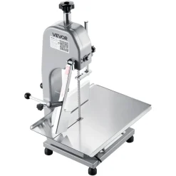 VEVOR Commercial Electric Meat Bandsaw, 1500W Bone Sawing Machine with 12.4" x 18.1" Workbench, 0-4.3" Cutting Thickness, 7 Extra Replacement Blades, for Cutting Bone, Frozen Meat, Pork, Beef & Ribs