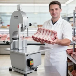 VEVOR Commercial Electric Meat Bandsaw, 1800W Stainless Steel Countertop Bone Sawing Machine, Workbeach 15