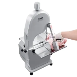 VEVOR Commercial Electric Meat Bandsaw, 1800W Stainless Steel Countertop Bone Sawing Machine, Workbeach 15