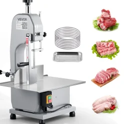 VEVOR Commercial Electric Meat Bandsaw, 1100W Bone Sawing Machine with 12.4