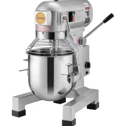VEVOR Commercial Food Mixer, 14L Commercial Stand Mixer with 3 Adjustable Speeds, 550W Dough Mixer with Stainless Steel Bowl and 3 Mixing Attachments, Ideal for Restaurant, Bakery, Pastry shop, Cafe
