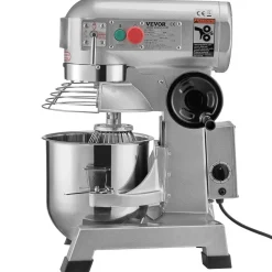 VEVOR Commercial Food Mixer, 30Qt Commercial Mixer with Timing Function, 1100W Stainless Steel Bowl Heavy Duty Electric Food Mixer Commercial with 3 Speeds Adjustable 108/199/382 RPM, Dough Hook Whisk