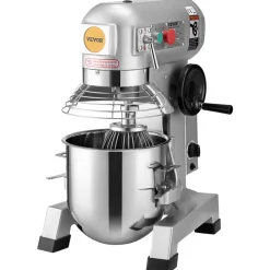 VEVOR Commercial Food Mixer, 30Qt Commercial Mixer with Timing Function, 1100W Stainless Steel Bowl Heavy Duty Electric Food Mixer Commercial with 3 Speeds Adjustable 108/199/382 RPM, Dough Hook Whisk