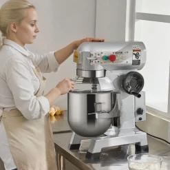 VEVOR Commercial Food Mixer, 10Qt Commercial Mixer with Timing Function, 450W Stainless Steel Bowl Heavy Duty Electric Food Mixer Commercial with 3 Speeds Adjustable 113/184/341 RPM, Dough Hook Whisk