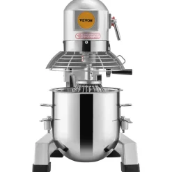 VEVOR Commercial Food Mixer, 10Qt Commercial Mixer with Timing Function, 450W Stainless Steel Bowl Heavy Duty Electric Food Mixer Commercial with 3 Speeds Adjustable 113/184/341 RPM, Dough Hook Whisk