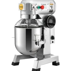 VEVOR Commercial Food Mixer 30Qt 1100W 3 Speeds Adjustable 105/180/408 RPM Heavy Duty 110V with Stainless Steel Bowl Dough Hooks Whisk Beater for Schools Bakeries Restaurants Pizzerias