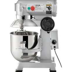 VEVOR Commercial Food Mixer 30Qt 1100W 3 Speeds Adjustable 105/180/408 RPM Heavy Duty 110V with Stainless Steel Bowl Dough Hooks Whisk Beater for Schools Bakeries Restaurants Pizzerias