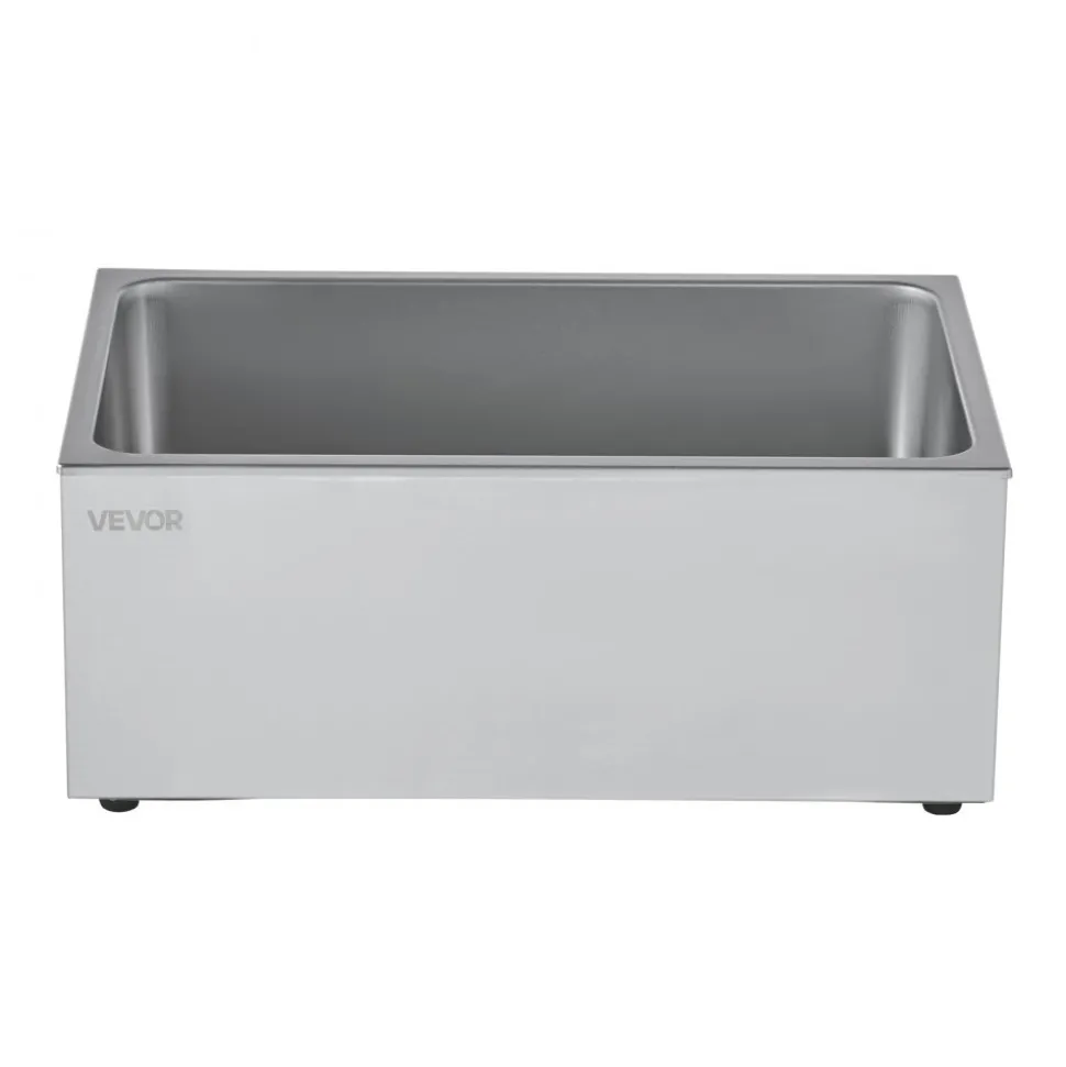 VEVOR Commercial Food Warmer, 1200W Electric Stainless Steel Steam Food Warmer, Fast Heating Countertop Buffet Bain Marie with Soup & Perforated Ladles, for Catering, Restaurants, Parties, Buffets