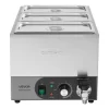 VEVOR Commercial Food Warmer, 1200W Electric Stainless Steel Steam Food Warmer, Fast Heating Countertop Buffet Bain Marie with Detachable Power Cord, for Catering, Restaurants, Parties & Buffets