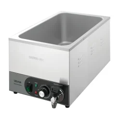 VEVOR Commercial Food Warmer, 1200W Electric Stainless Steel Steam Food Warmer, Fast Heating Countertop Buffet Bain Marie with Detachable Power Cord, for Catering, Restaurants, Parties & Buffets