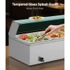 VEVOR Commercial Food Warmer, 5 Pans + 2 Pots Electric Steam Table, 1800W Professional Buffet Catering Food Warmer with Shield Undershelf Wheels, Stainless Steel Server for Party Restaurant Hotel
