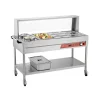 VEVOR Commercial Food Warmer, 7 Pans + 2 Pots Electric Steam Table, 1800W Professional Buffet Catering Food Warmer with Shield Undershelf Wheels, Stainless Steel Server for Party Restaurant Hotel