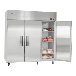 VEVOR Commercial Freezer, 71.65 in Width Reach In Upright-Freezer Three Door, 50.2 Cu.ft Auto-Defrost Stainless Steel Freezer with 12 Adjustable Shelves, -11 to 14℉ Temp Control, LED Light, 4 Wheels