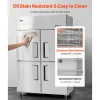 VEVOR Commercial Freezer, 31.89 in Width Reach In Upright-Freezer Four Door, 31.4 Cu.ft Auto-Defrost Stainless Steel Freezer with 6 Adjustable Shelves, -11 to 14℉ Temp Control, LED Light, 4 Wheels