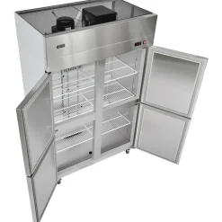 VEVOR Commercial Freezer, 31.89 in Width Reach In Upright-Freezer Four Door, 31.4 Cu.ft Auto-Defrost Stainless Steel Freezer with 6 Adjustable Shelves, -11 to 14℉ Temp Control, LED Light, 4 Wheels