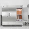 VEVOR Commercial Freezer, 32.2 in Width Reach In Upright-Freezer Three Door, 66.9 Cu.ft Auto-Defrost Stainless Steel Freezer with 12 Adjustable Shelves, -11 to 14℉ Temp Control, LED Light, 4 Wheels