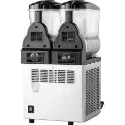 VEVOR Commercial Frozen Drink Maker, 15Lx2 Double Tank Slushy Machine, 120 Cups Stainless Steel Margarita Smoothie Frozen Drink Machine, Slushie Maker for Home Party Restaurants Cafe Bars