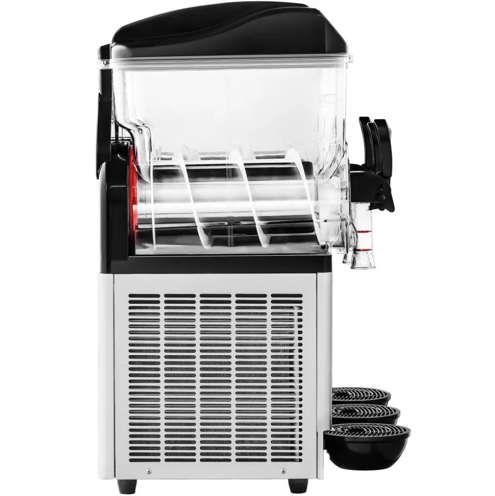 VEVOR Commercial Frozen Drink Maker, 15Lx3 Triple Tank Slushy Machine, 180 Cups Stainless Steel Margarita Smoothie Frozen Drink Machine, Slushie Maker for Home Party Restaurants Cafe Bars