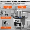 VEVOR Commercial Gas Stove with 4 Burners, Propane and Natural Gas Countertop Cooking Stove Range, Stainless Steel Gas Hot Plate, Commercial Cooking Equipment for Restaurant, 112,000 BTU