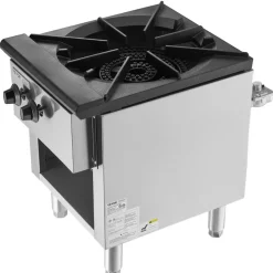 VEVOR Commercial Gas Stove with 4 Burners, Propane and Natural Gas Countertop Cooking Stove Range, Stainless Steel Gas Hot Plate, Commercial Cooking Equipment for Restaurant, 112,000 BTU