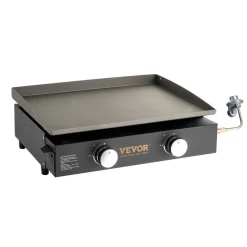 VEVOR Commercial Griddle, 22.4" Heavy Duty Manual Flat Top Griddle, Countertop Gas Grill with Non-Stick Cooking Plate, Countertop Gas Griddle, H-Shaped Burner Restaurant Portable Grill, 13,000 BTU