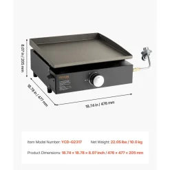 VEVOR Commercial Griddle, 16.9