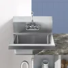 VEVOR Commercial Hand Sink with Faucet, Stainless Steel Sink for Washing, Small Hand Washing Sink, Wall Mount Hand Basin, Utility Sink for Restaurant, Kitchen, Bar, Garage and Home, 17 x 12.8 inch
