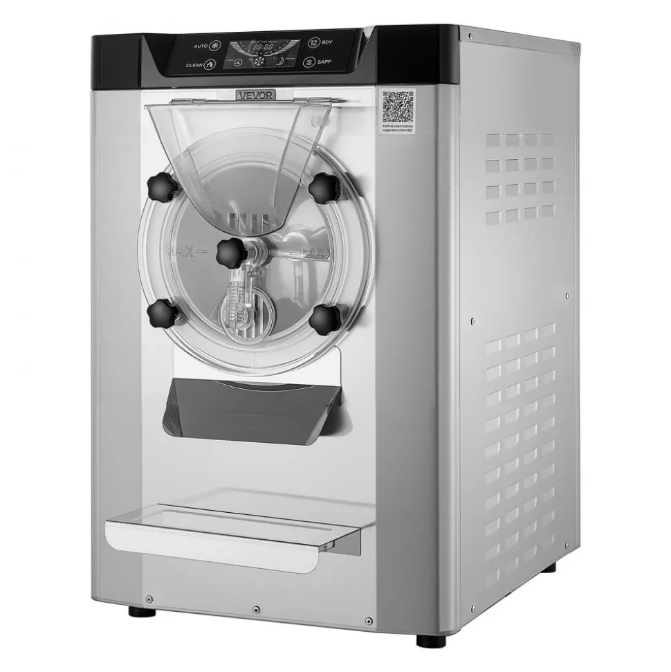 VEVOR Commercial Hard Ice Cream Machine, 2000W 3.17-5.28 Gal/Hour, Countertop Gelato Hard Serve Ice Cream Maker with 6L 304 Stainless Steel Cylinder, Auto Clean LED Panel for Snack Bar Restaurants