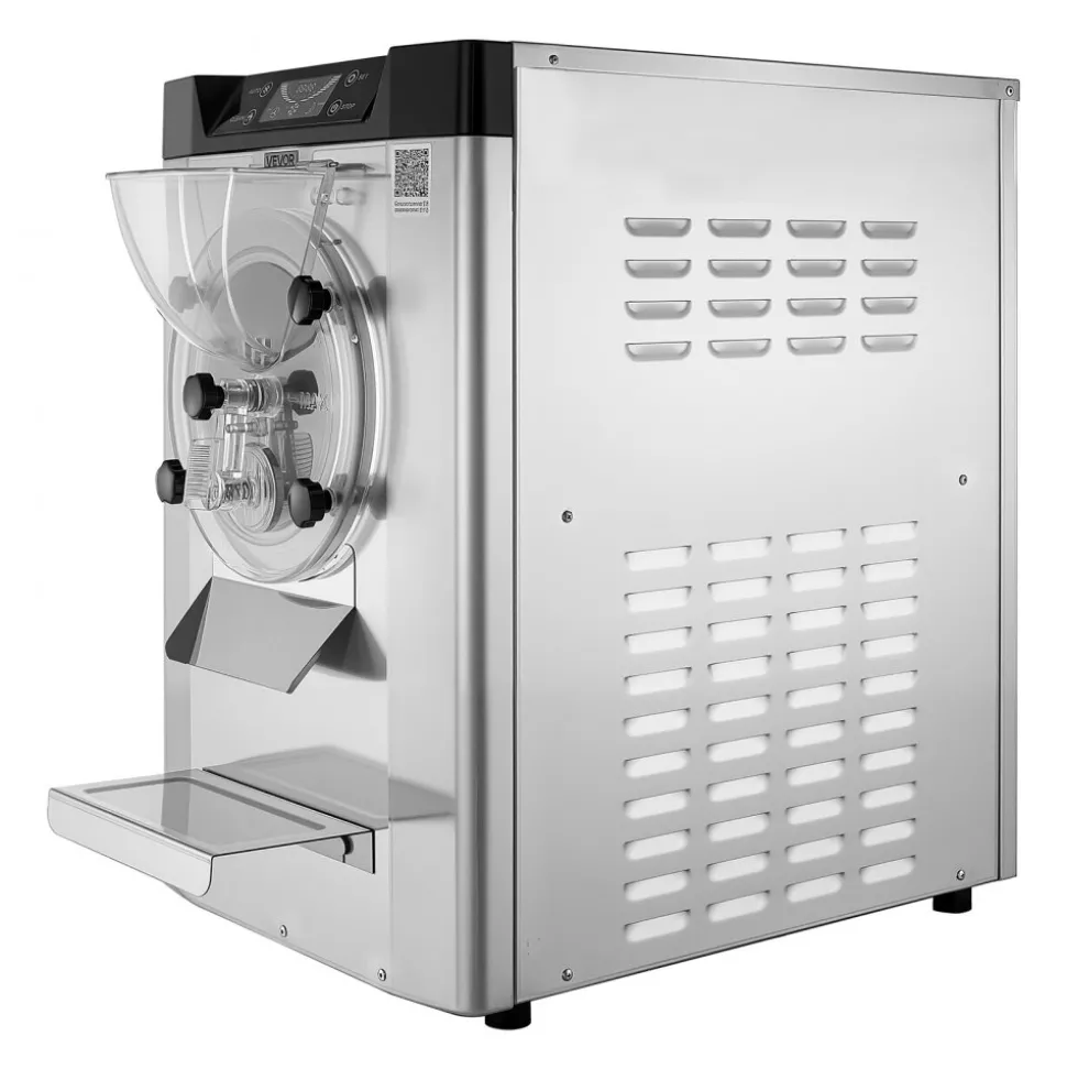 VEVOR Commercial Hard Ice Cream Machine, 2000W 3.17-5.28 Gal/Hour, Countertop Gelato Hard Serve Ice Cream Maker with 6L 304 Stainless Steel Cylinder, Auto Clean LED Panel for Snack Bar Restaurants