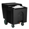 VEVOR Commercial Ice Bin, 125 lbs Portable Ice Caddy, 31.5 x 22.8 x 29 inch Insulated Ice Carrier with 4 Wheels and Sliding Lid, Large Ice Bin for Catering, Kitchens, Bistros, Restaurants, and Bars