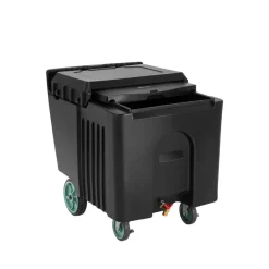 VEVOR Commercial Ice Bin, 125 lbs Portable Ice Caddy, 31.5 x 22.8 x 29 inch Insulated Ice Carrier with 4 Wheels and Sliding Lid, Large Ice Bin for Catering, Kitchens, Bistros, Restaurants, and Bars