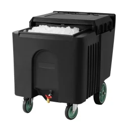 VEVOR Commercial Ice Bin, 125 lbs Portable Ice Caddy, 31.5 x 22.8 x 29 inch Insulated Ice Carrier with 4 Wheels and Sliding Lid, Large Ice Bin for Catering, Kitchens, Bistros, Restaurants, and Bars