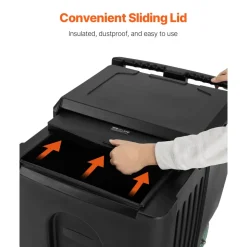VEVOR Commercial Ice Bin, 125 lbs Portable Ice Caddy, 31.5 x 22.8 x 29 inch Insulated Ice Carrier with 4 Wheels and Sliding Lid, Large Ice Bin for Catering, Kitchens, Bistros, Restaurants, and Bars